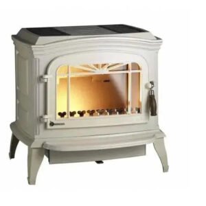 Poêle à bois INVICTA Bradford Émaillé–9 kW–Fonte–Flamme Verte 7–Rouge ou Ivoire–Made in France