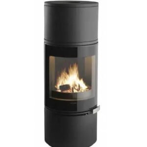Poêle à bois Invicta Alcor 6 kW–Design moderne, fonte anthracite, vitre panoramique